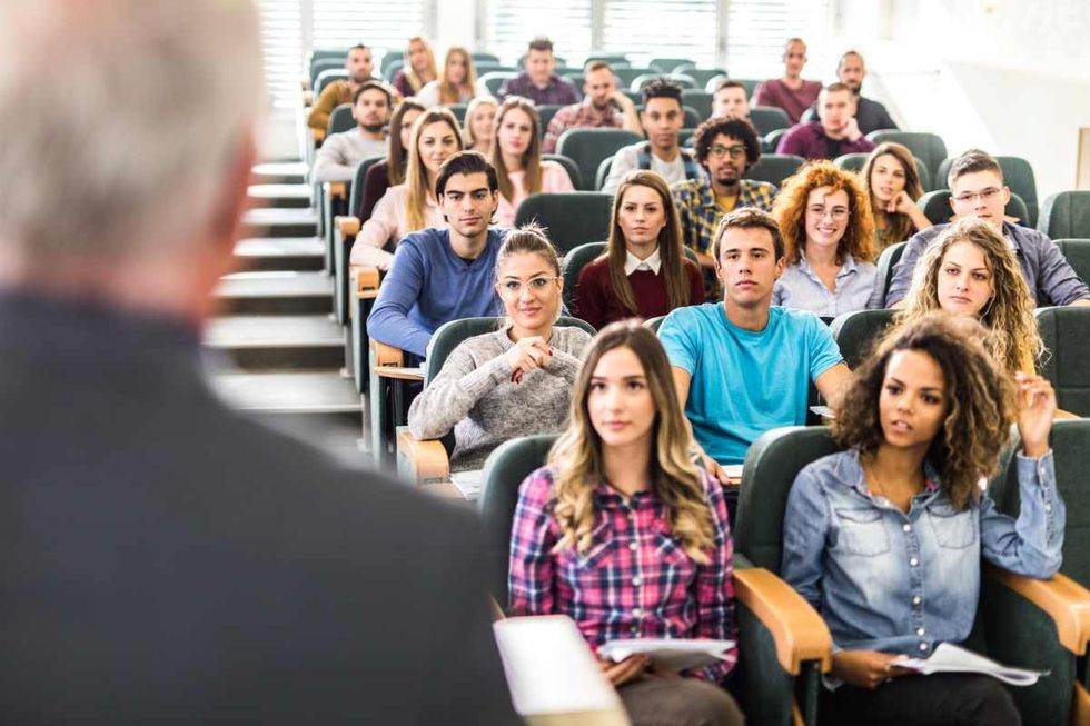 Representative Image Source: Large group of college students paying attention during a class in amphitheater| Getty Images