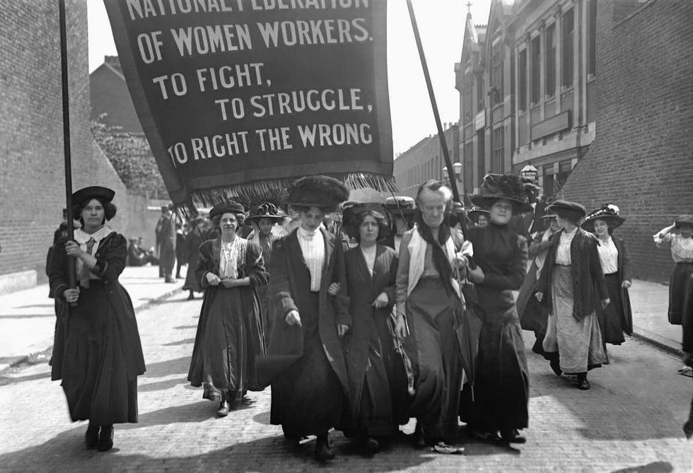 Representative Image Source: Mrs Despard, second from the right at the front row leads a suffragette march in London. (Photo by © Hulton-Deutsch Collection/CORBIS/Corbis via Getty Images)