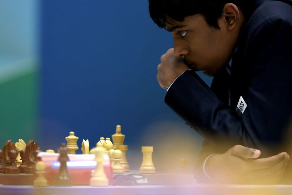Representative Image Source: Rameshbabu Praggnanandhaa of India competes against Parham Maghsoodloo of Iran in Round 11 of the Masters Tata Steel Chess Tournament 2023 on January 27, 2023 in Wijk aan Zee near Haarlem, Netherlands. (Photo by Dean Mouhtaropoulos/Getty Images)