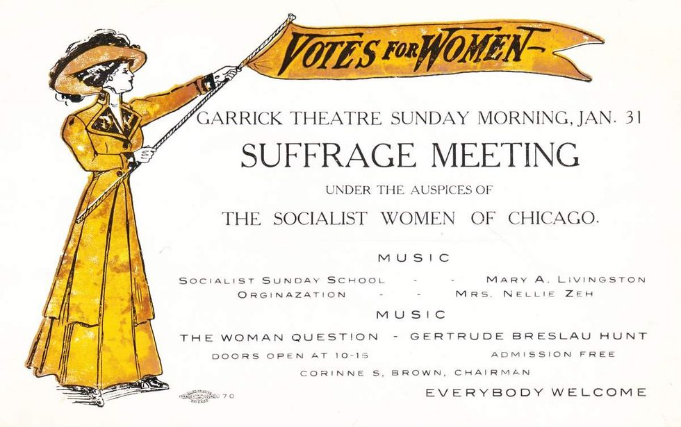 Representative Image Source: Suffrage postcard with a generic image of a young, swoman holding a banner marked