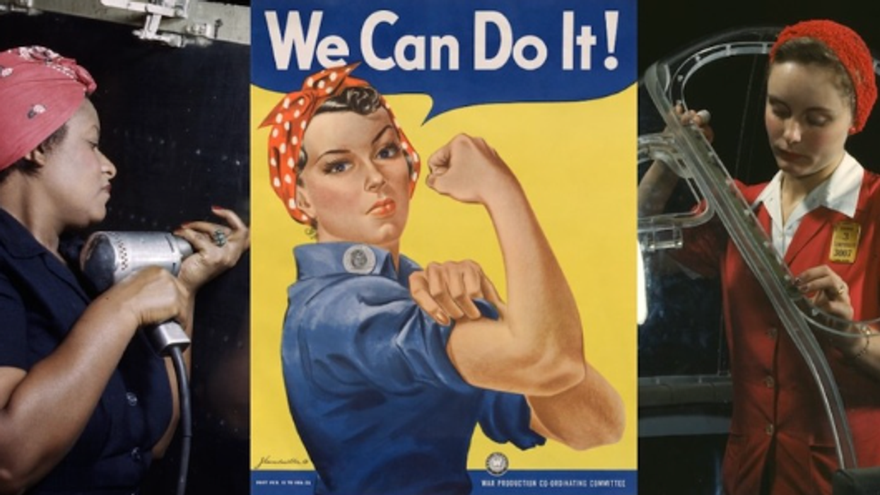 Rosie the Riveter, poster, WWII, women, women workers, war time