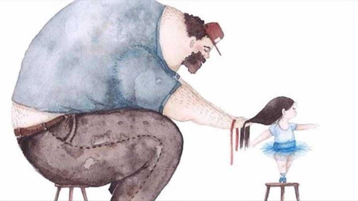 Snezhana Soosh, Ukrainian artist, fatherhood art, dads daughters, father daughter, family bonds, parenting art, tender illustrations, masculine tenderness, art relationships, emotional paintings, artist inspiration, paternal love, protective fathers, heartwarming art, Soosh paintings, family relationships, fatherhood paintings, emotional fatherhood, bonding illustrations