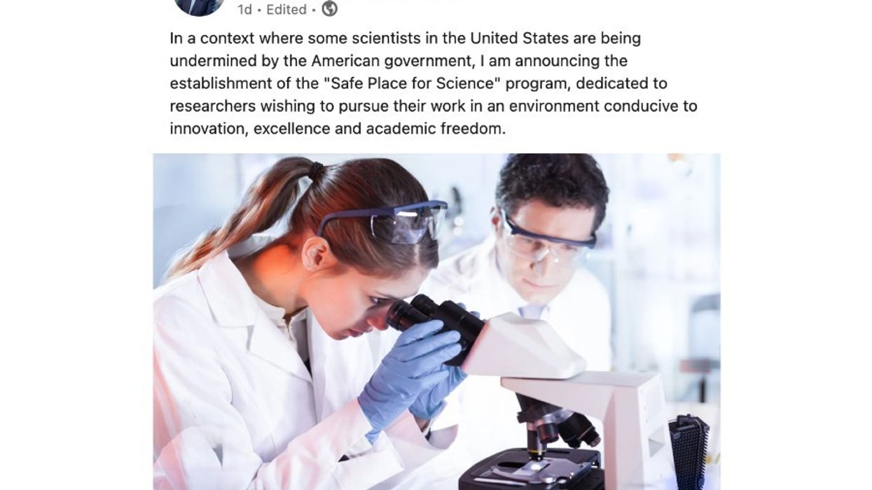 social media post with scientists