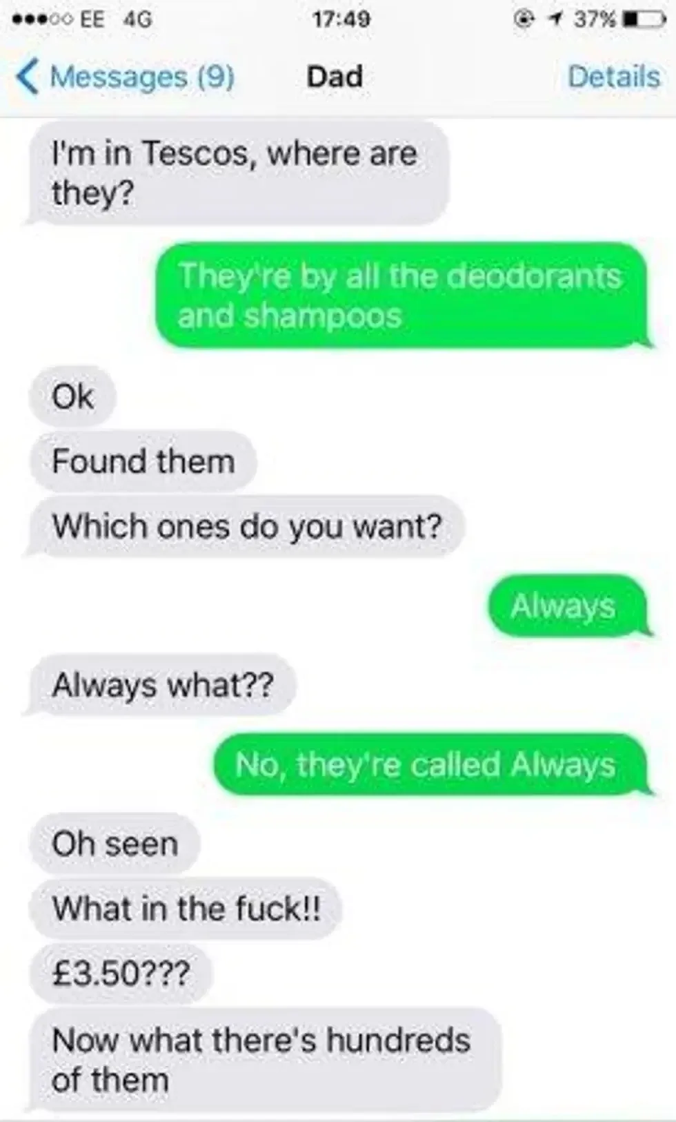 Tesco trip, social media reaction, viral dad story, period awareness, feminine hygiene, dad buys pads