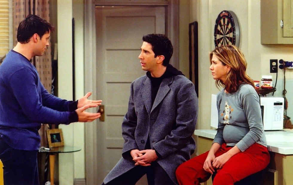 UNDATED PHOTO: Actors Matt Le Blanc (L), David Schwimmer (C) and Jennifer Aniston are shown in a scene from the NBC series