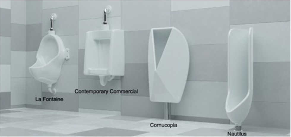urinals, different urinals, urinal types, men's bathroom, hygiene