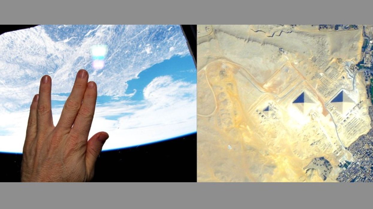 Views of the pyramids from space