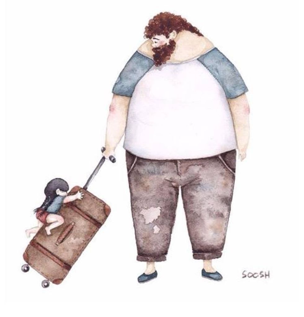 Wanting dad to be home all the time.