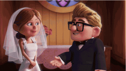 wedding model, movies, animation, UP, sacred traditions, debt, rehearsal dinner, ceremony