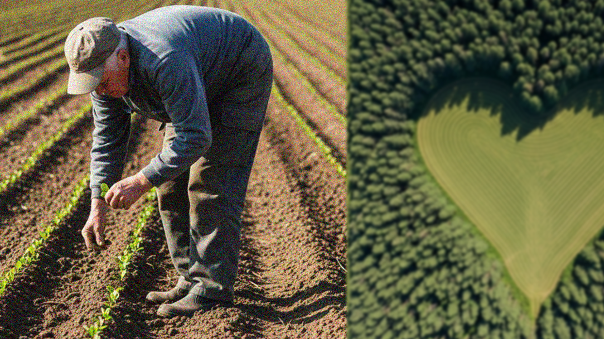 winston howes, heart shaped meadow, tree tribute, grief and love, viral photo, aerial heart tribute, janet howes, oak tree planting, hidden tribute, romantic gestures