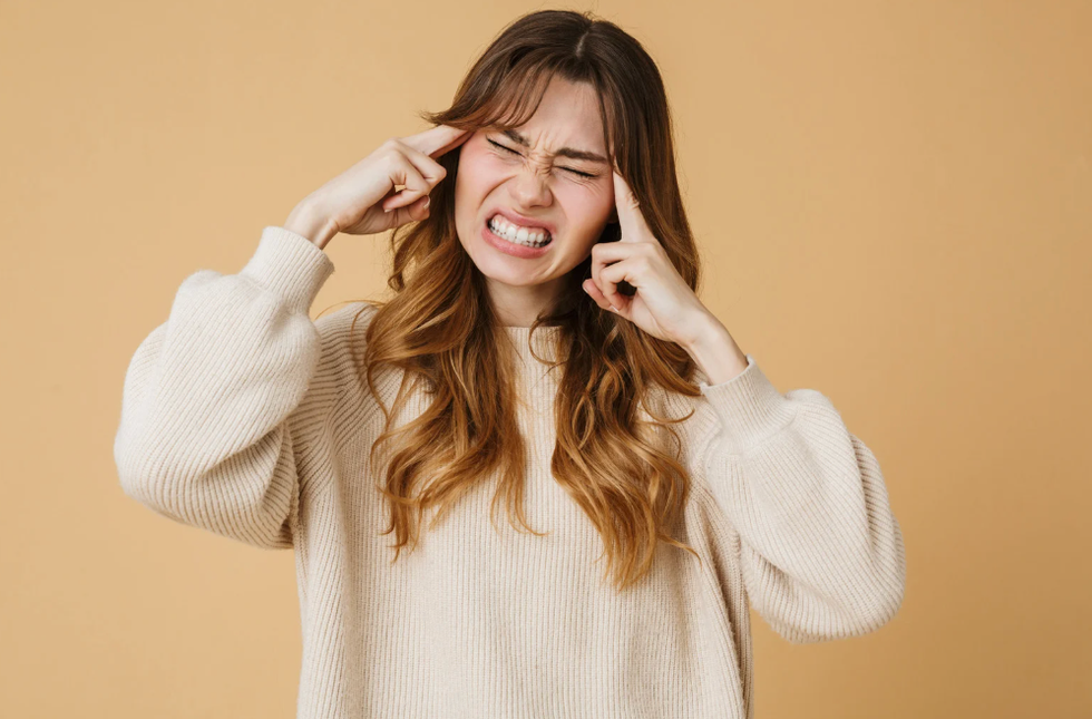 woman with headache