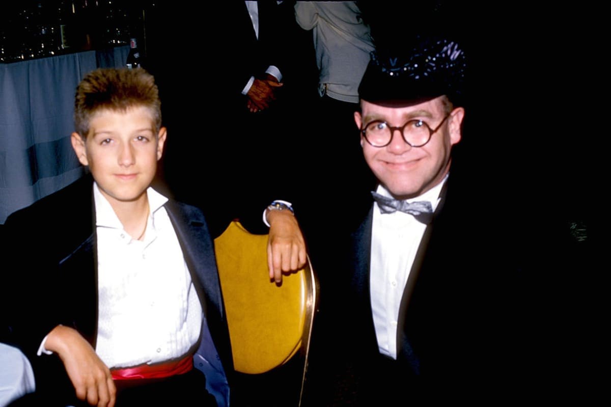 Ryan White and Elton John during Lester Cohen Archives in Los Angeles, California, United States. (Photo by L. Cohen/WireImage)