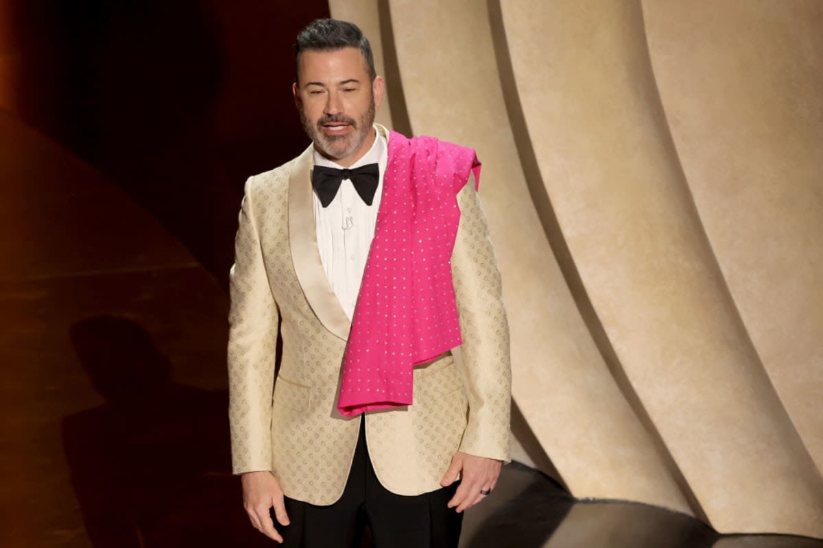 HOLLYWOOD, CALIFORNIA - MARCH 10: Host Jimmy Kimmel speaks onstage during the 96th Annual Academy Awards at Dolby Theatre on March 10, 2024 in Hollywood, California. (Photo by Kevin Winter/Getty Images)