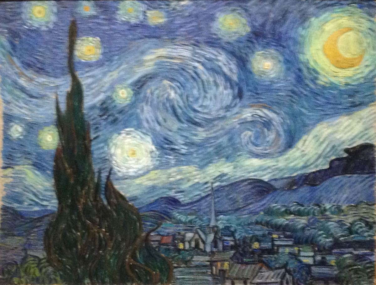 NEW YORK, NY - MARCH 9: Starry Night by Vincent van Gogh at Moma on March 9, 2016 in New York, New York. (Photo by Santi Visalli/Getty Images)