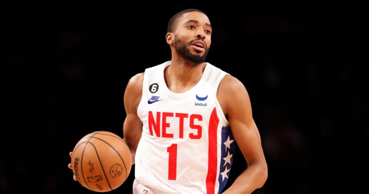 Mikal Bridges #1 of the Brooklyn Nets dribbles during the first half against the Sacramento Kings at Barclays Center on March 16, 2023 in New York City. (Photo by Sarah Stier/Getty Images)