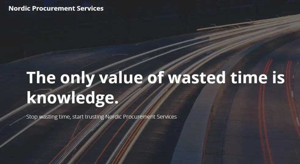 Boris created a scammer trap, Nordic Procurement Services.