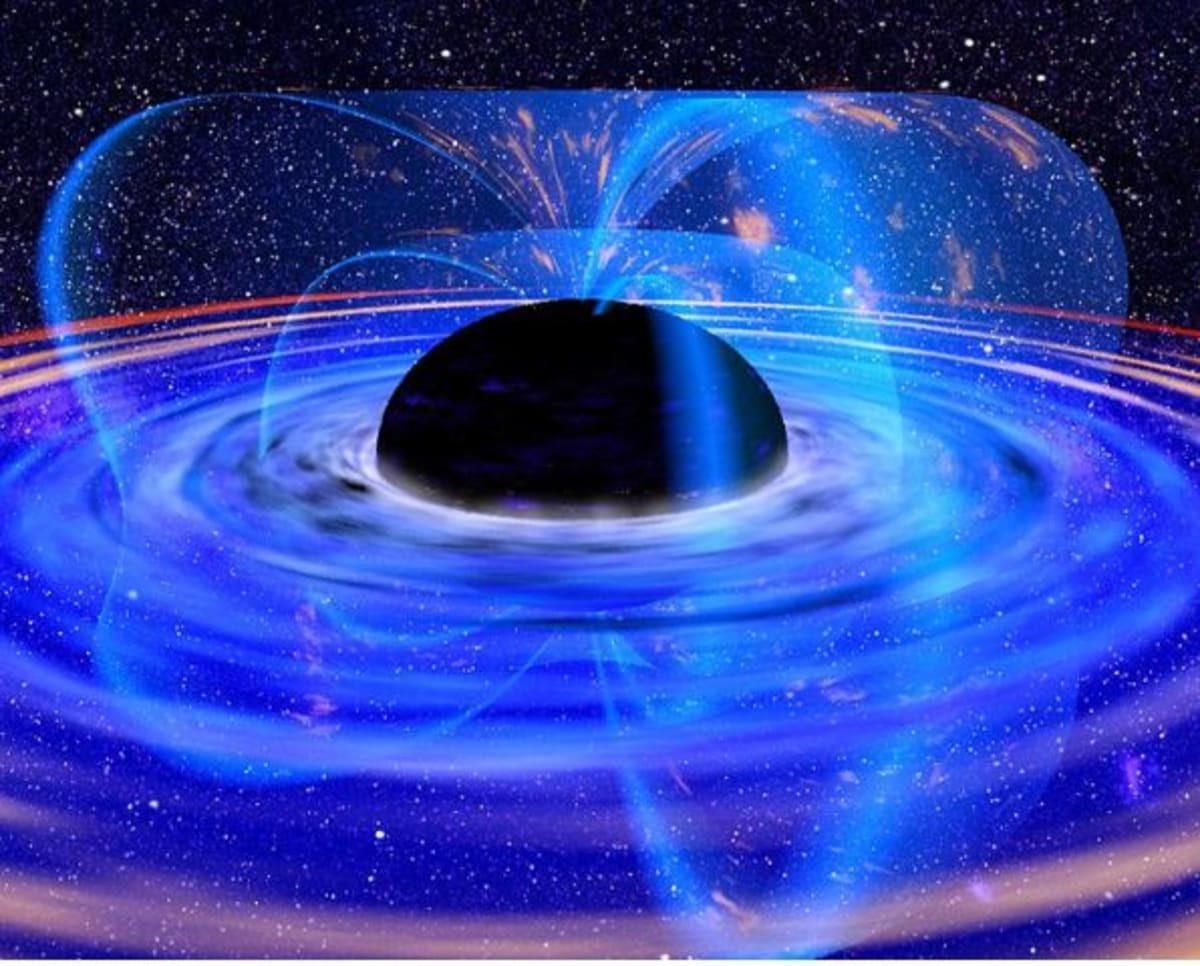 Image source: The European Space Agency photograph released on October 25, 2001, shows a supermassive black hole in the core of the galaxy MCG-6-30-15 as seen through the X-ray Multi-Mirror Mission (XMM-Newton) satellite (Photo by ESA/Getty Images)