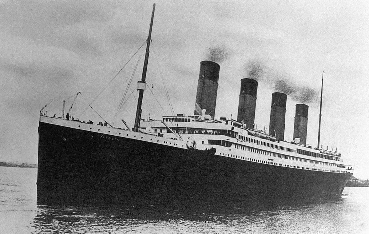 Image source: The White Star Line passenger liner R.M.S. Titanic embarking on its ill-fated maiden voyage.