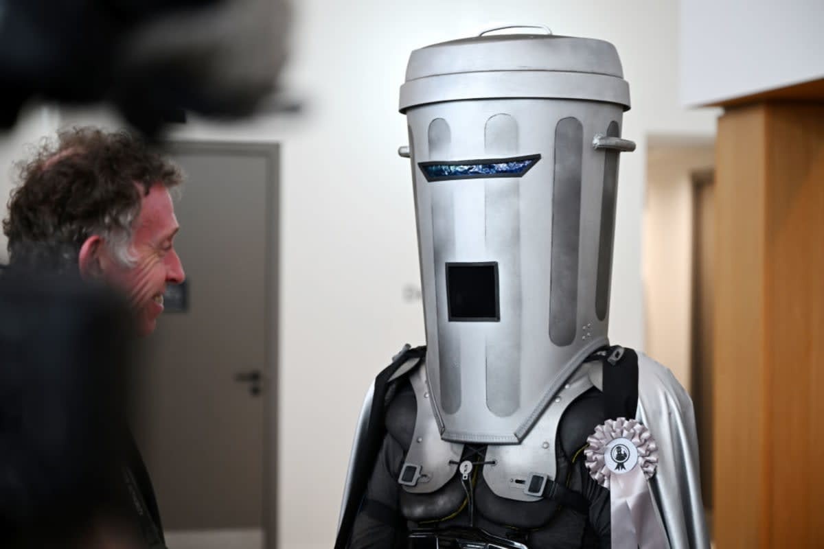 Image Source: London mayoral candidate Count Binface speaks to the media and supporters after the results were announced in the London mayoral election at City Hall on May 4, 2024, in London, England. (Photo by Leon Neal/Getty Images)