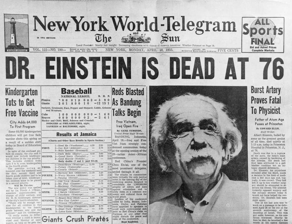 Image Source: Dr. Einstein Is Dead At 76. (Photo by George Rinhart/Corbis via Getty Images)