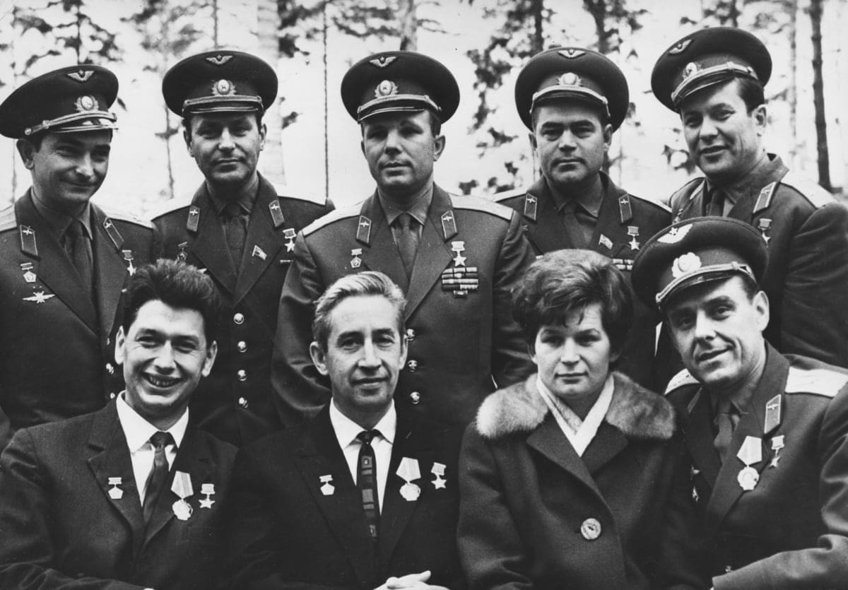 From left to right (front row) Boris Yegorov, Konstantin Petrovich Feoktistov, Valentina Tereshkova and Vladimir Mikhaylovich Komarov. (Photo by Express/Archive Photos/Getty Images)