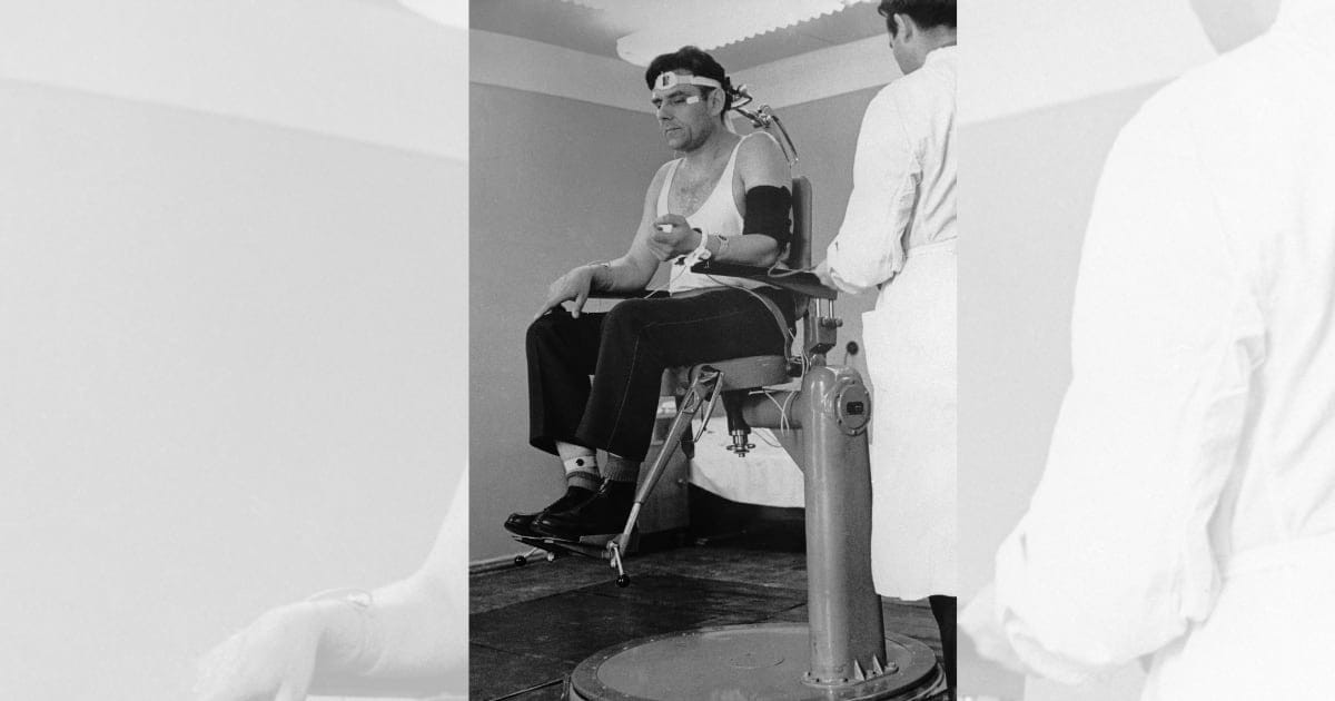 Image Source: This undated photo, released by an official Communist news source, shows veteran cosmonaut Vladimir Komarov undergoing medical test some time prior to his April 22nd trip into space.