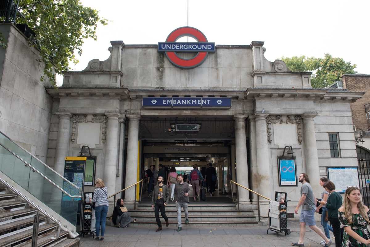 Representative Image Source:  A general view as people enter and exit the entrance to Embankment underground station in London England. (Photo by John Keeble/Getty Images)