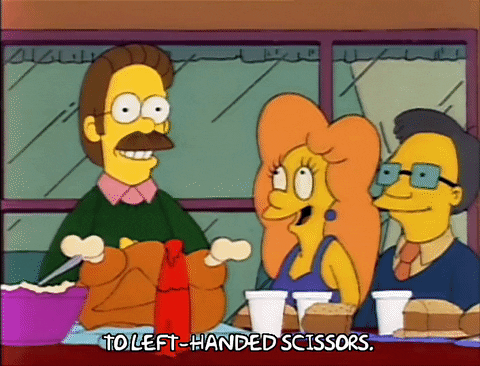 Ned Flanders celebrates on The Simpsons.