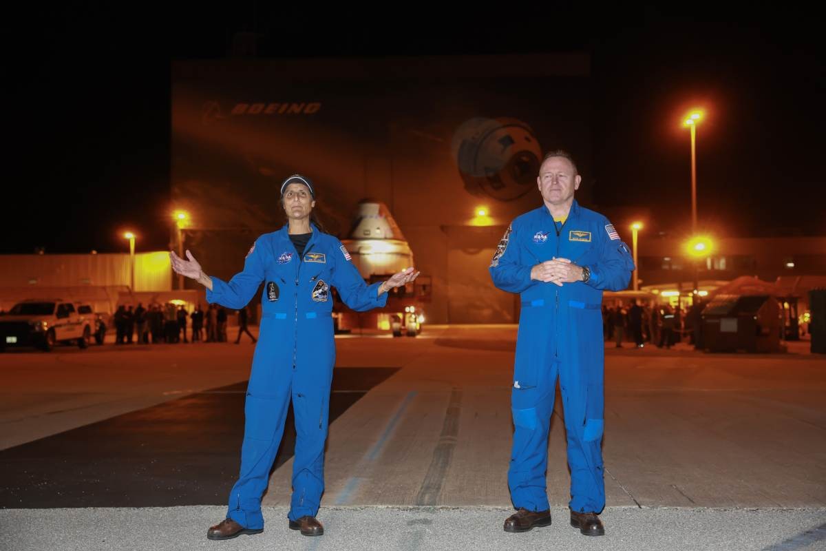 Image Source: Suni Williams and Butch Wilmore speak to the media on April 16, 2024 in Cape Canaveral, Florida. (Photo by Joe Raedle/Getty Images)