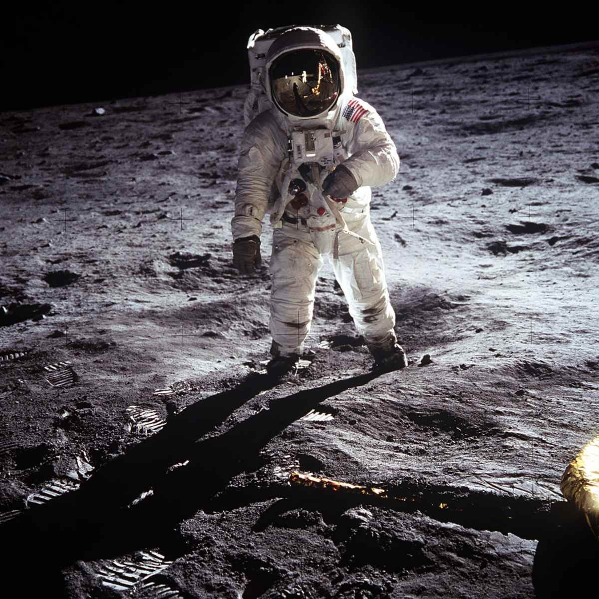 Image Source: Apollo 11 - NASA, 1969. Astronaut Buzz Aldrin walks on the surface of the moon. Mission commander Neil Armstrong took this photograph (Photo by Heritage Space/Heritage Images via Getty Images)