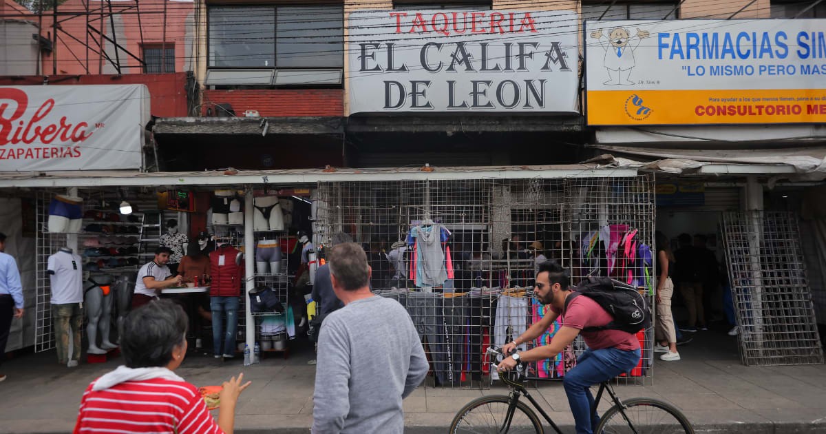 Image Source: View of the exterior of the taqueria 'El Califa de Leon' during a visit to 'El Califa de Leon' on May 16, 2024 in Mexico City, Mexico. (Photo by Hector Vivas/Getty Images)