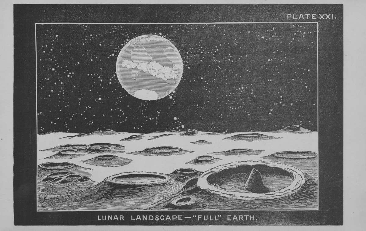 Representative Image Source: Lunar landscape overlooking 'full' earth, printed in 'Popular Science Monthly', 1873. This is the equivalent of a full moon seen from earth. (Photo by Kean Collection/Archive Photos/Getty Images)