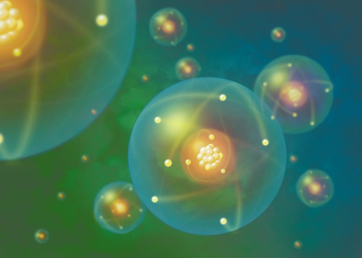 Representative Image Source: Atoms. Conceptual visualisation of the Bohr model of an atom. At the centre is the tightly packed nucleus, composed of protons and neutrons. (Getty Images)