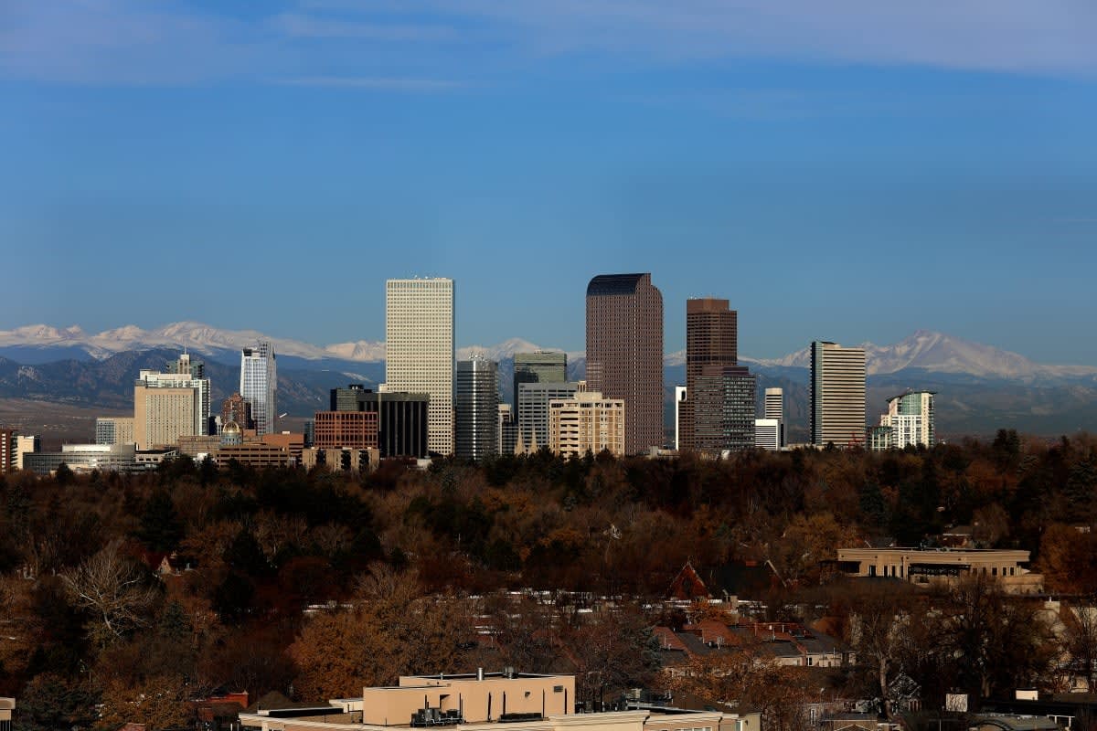 Image Source: Downtown Denver skyline, photographed from the Jacquard Hotel rooftop in Denver, Colorado on November 15, 2018. (Photo By Raymond Boyd/Getty Images)