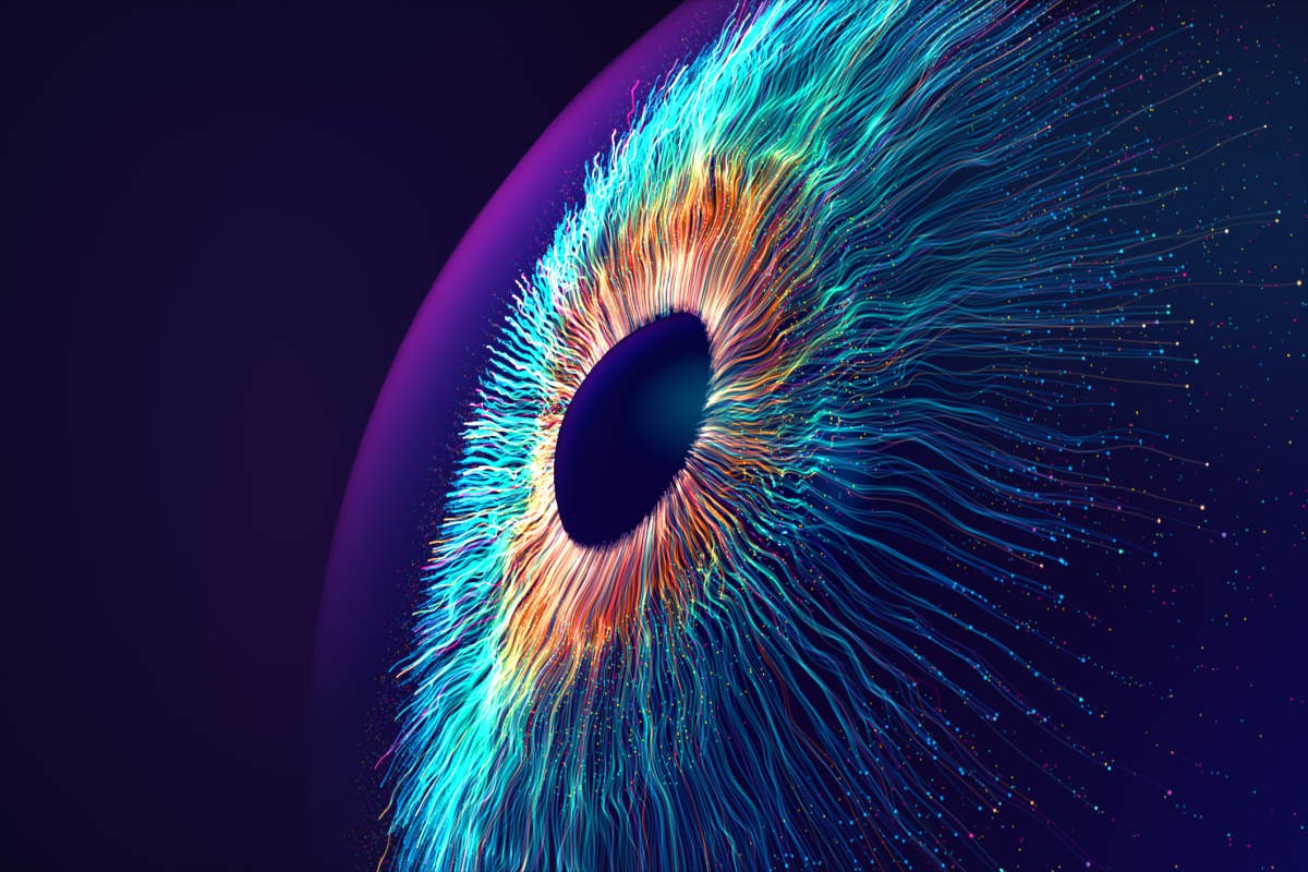 Representative Image Source: Digital generated image of multicolored particles forming eye shape against black background. (Getty Images)