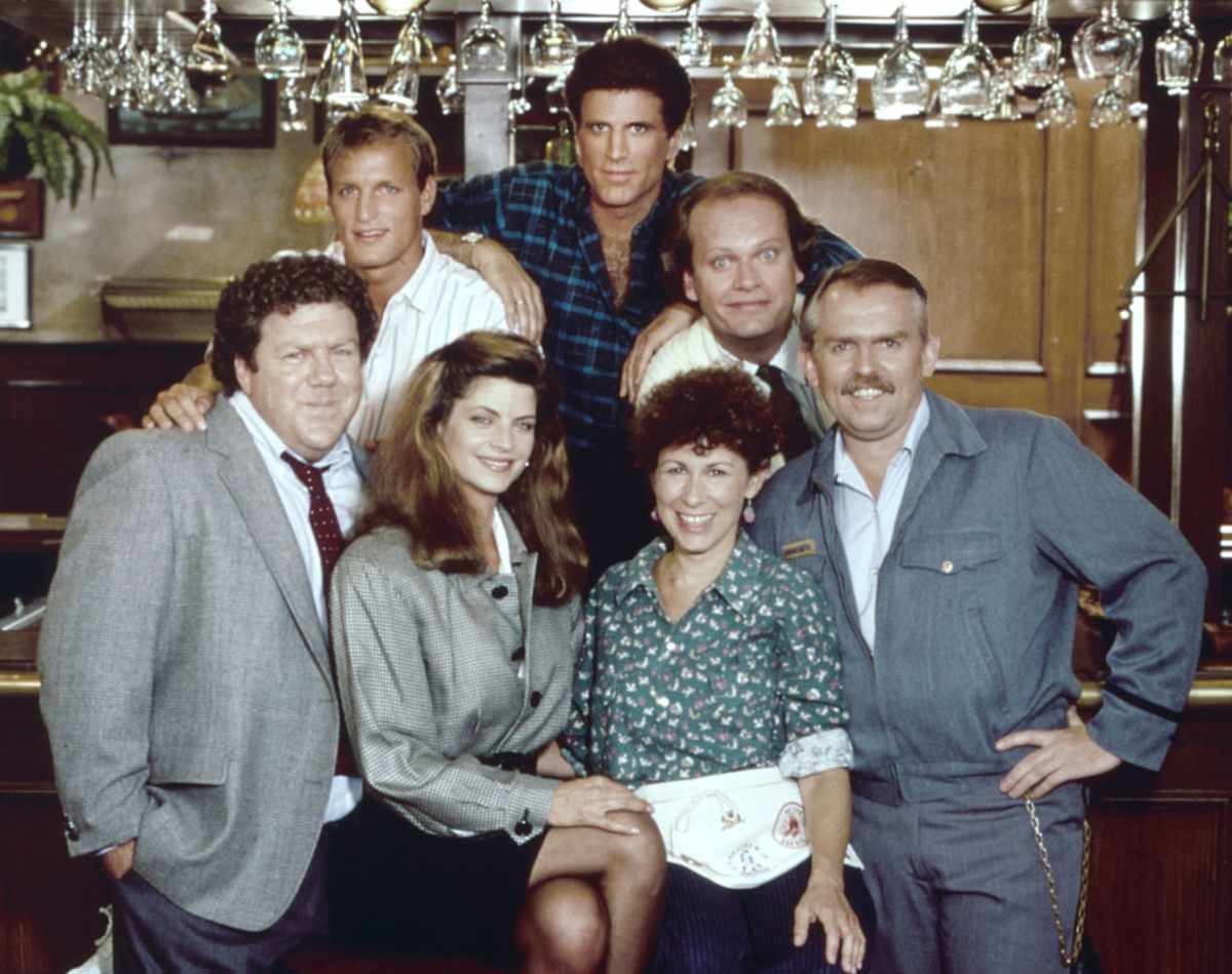 Image Source: Cheers cast members pose for a portrait in October 1983 in Los Angeles, California. (Photo by Aaron Rapoport/Corbis/Getty Images)