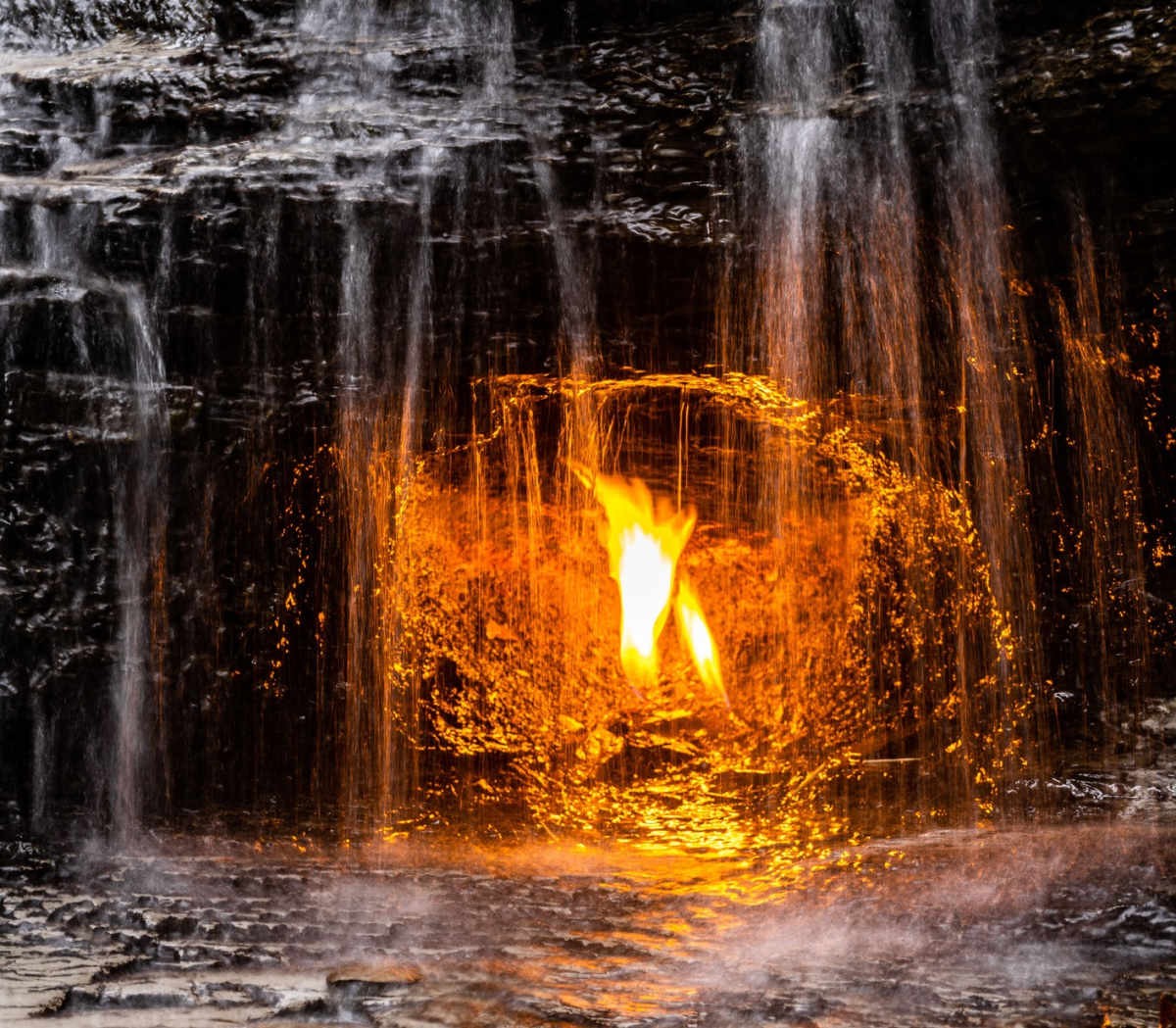 Eternal Flame Falls in Shale Creek Preserve (Representative Image Source: Getty Images | WireStock)