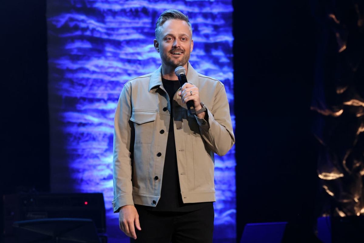 Image Source: Nate Bargatze speaks onstage in Nashville, Tennessee. (Photo by Terry Wyatt/Getty Images for The Michael J. Fox Foundation)