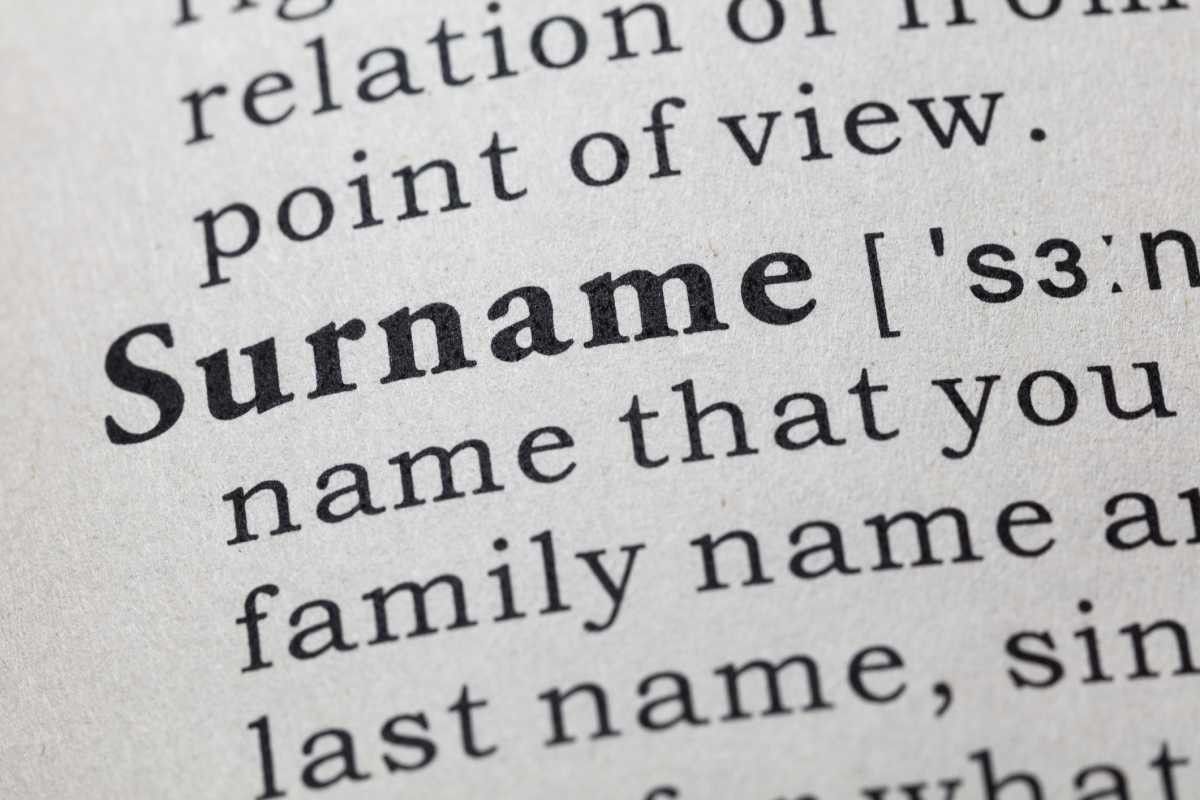 Representative Image Source: Dictionary definition of the word Surname. including key descriptive words| Getty Images