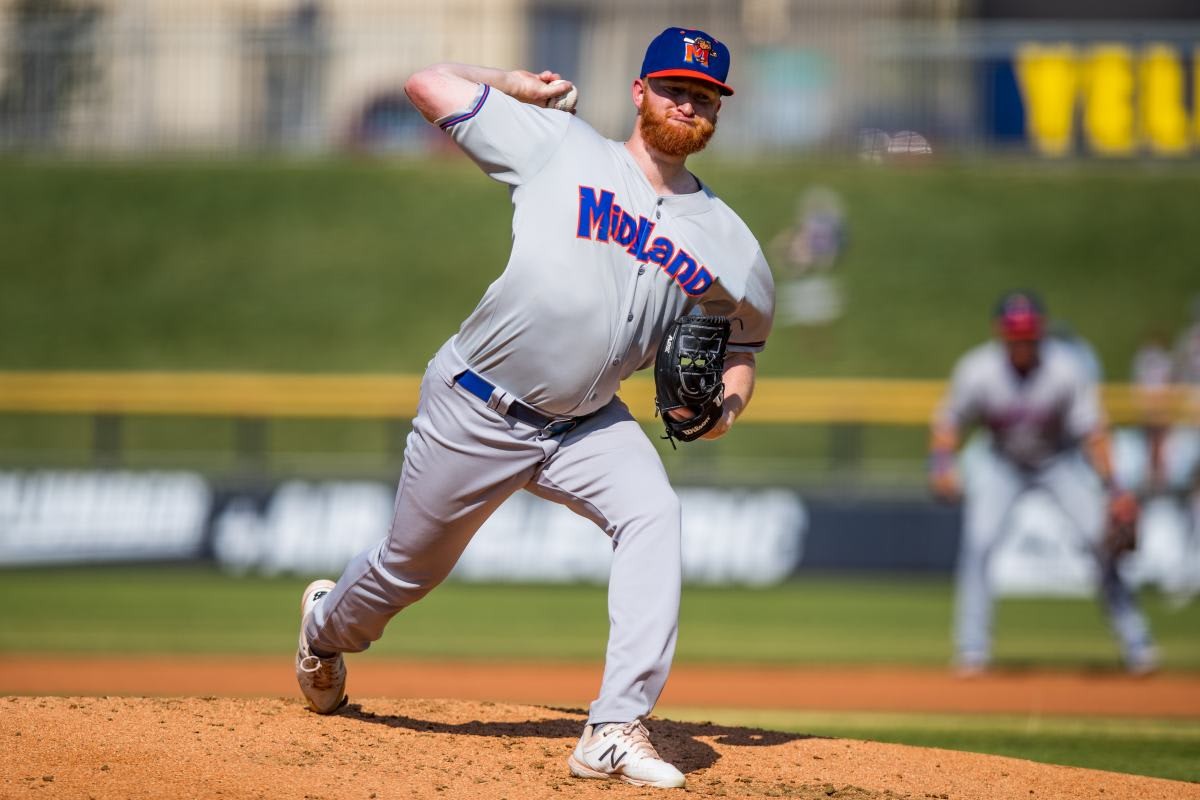 Image Source: Pitcher Brady Feigl #18 of the Midland RockHounds pitches during the game against the Amarillo Sod Poodles at HODGETOWN Stadium in Amarillo, Texas. (Photo by John E. Moore III/Getty Images)