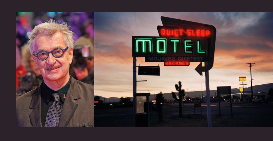 Director Wim Wenders and one of his photographs