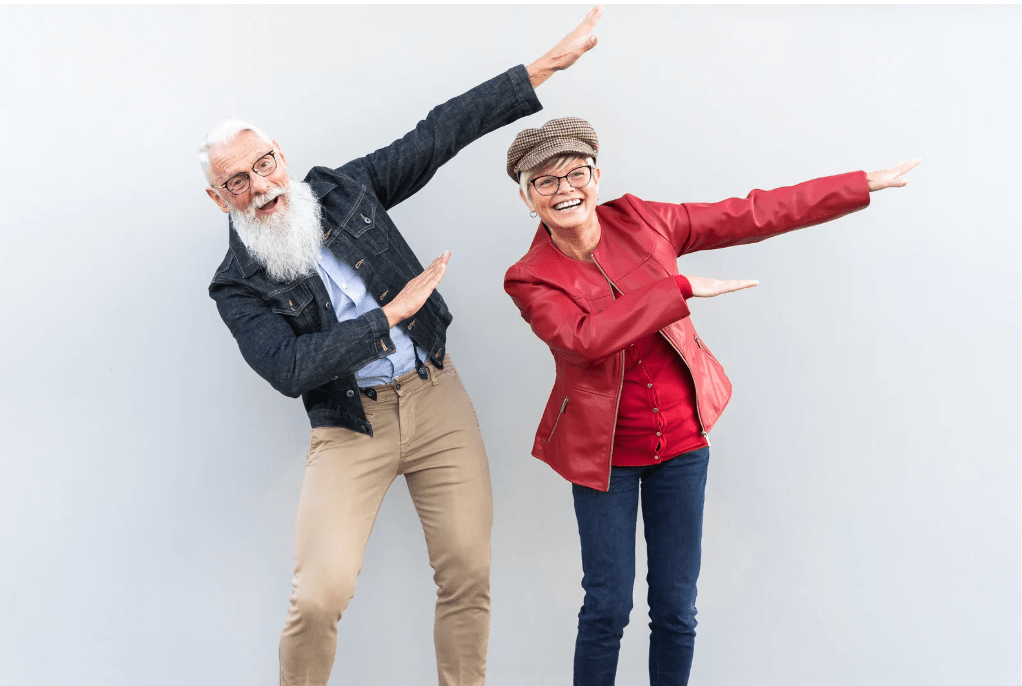 Old people dancing