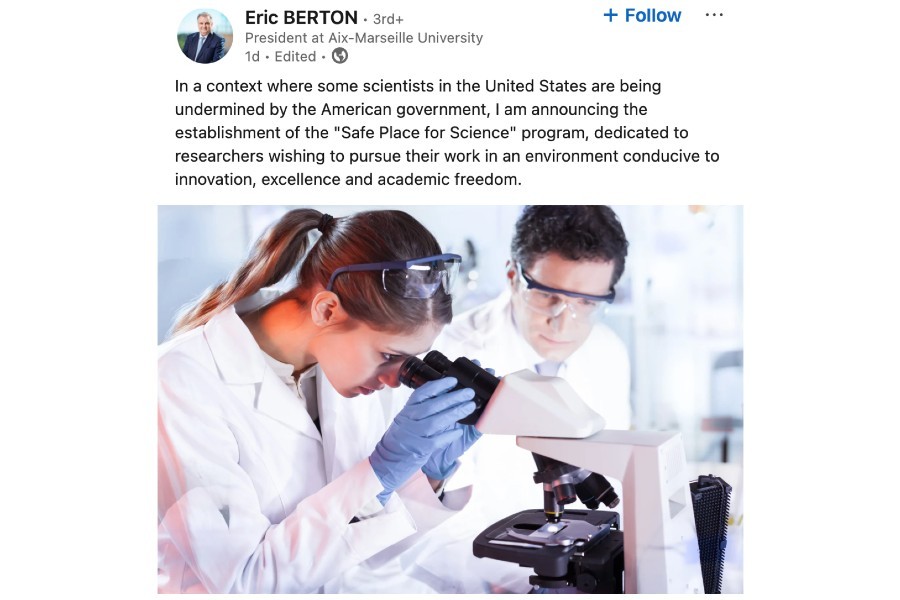 social media post with scientists