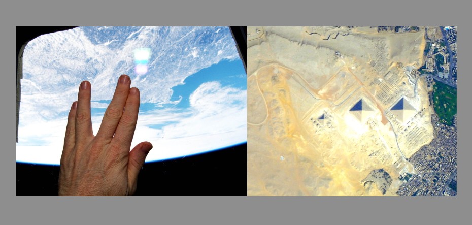 Views of the pyramids from space