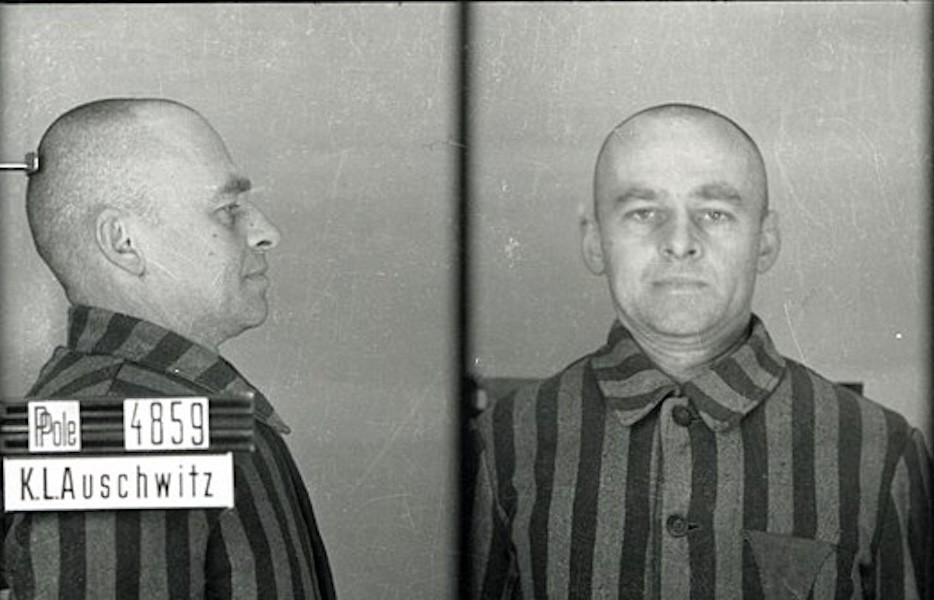 Witold Pilecki's mugshot at Auschwitz