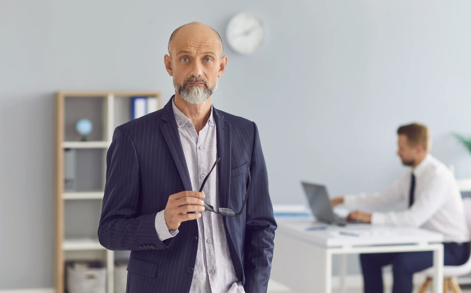 old man in an office