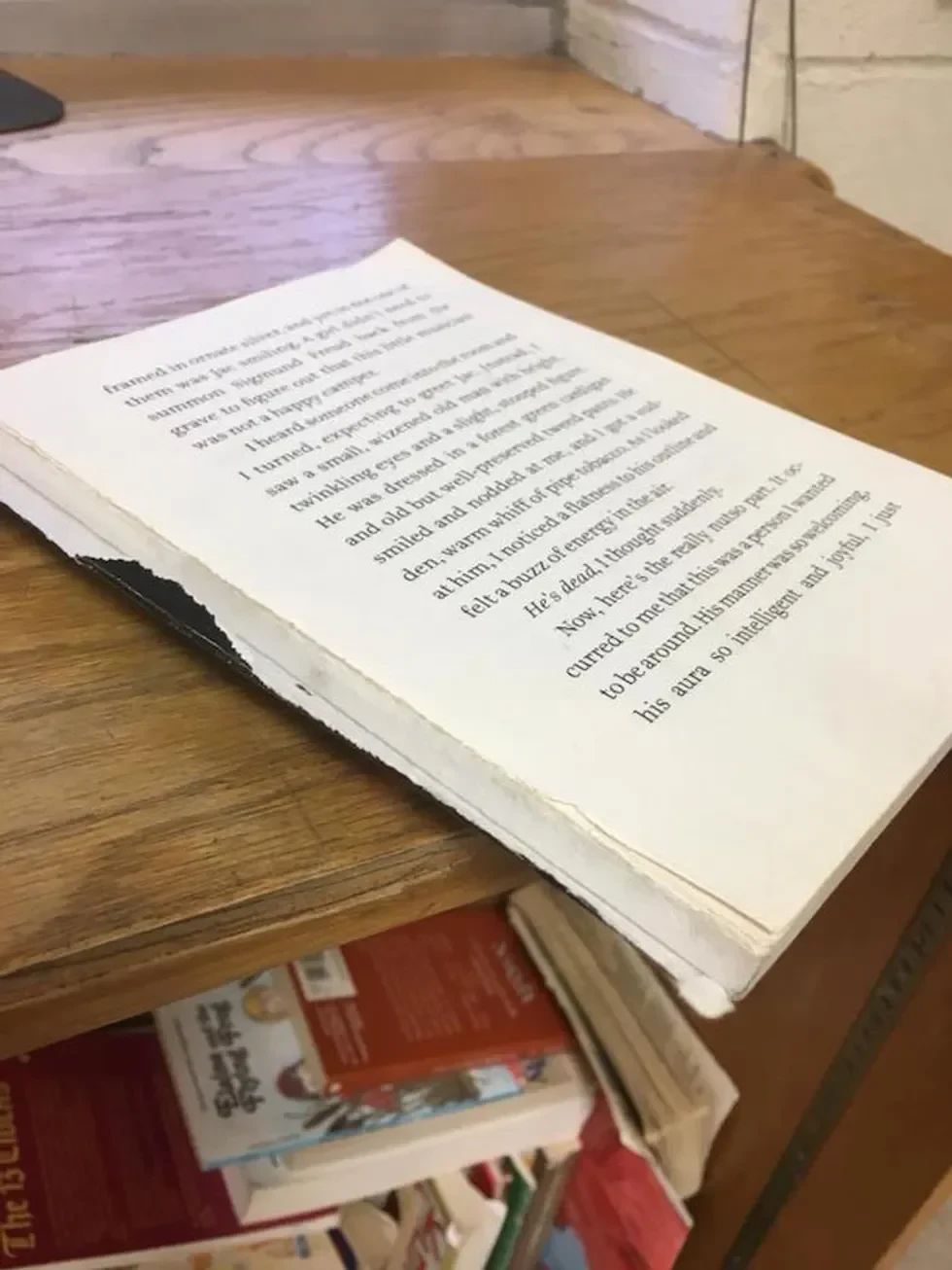 Tearing up books.