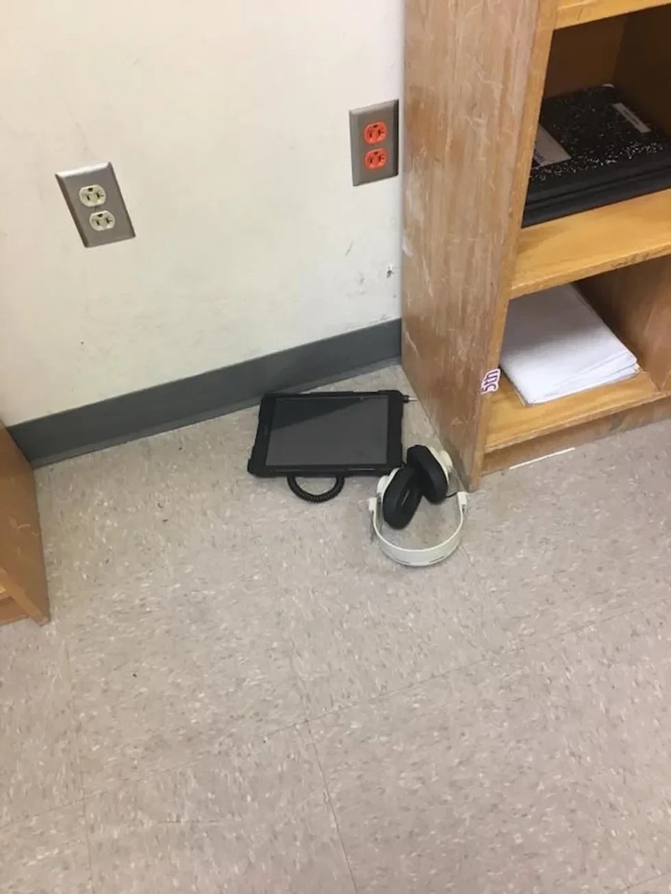 Leaving expensive educational tools on the floor.