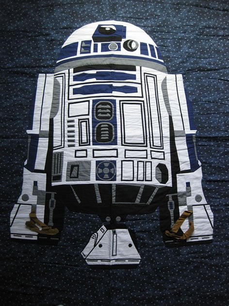 R2D2, Star Wars, blanket, father, son, quilt