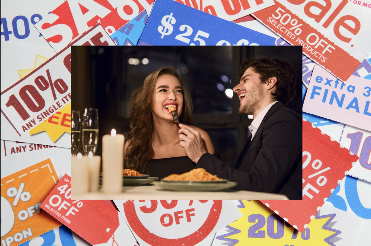 coupons, dating, first date ideas, economy, frugal living